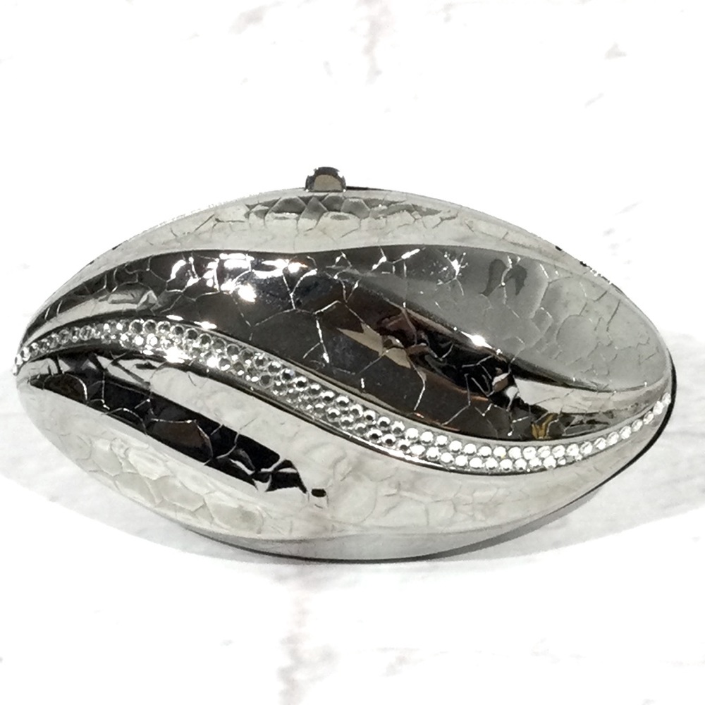 Vintage Metal Rhinestone Crossbody Clutch